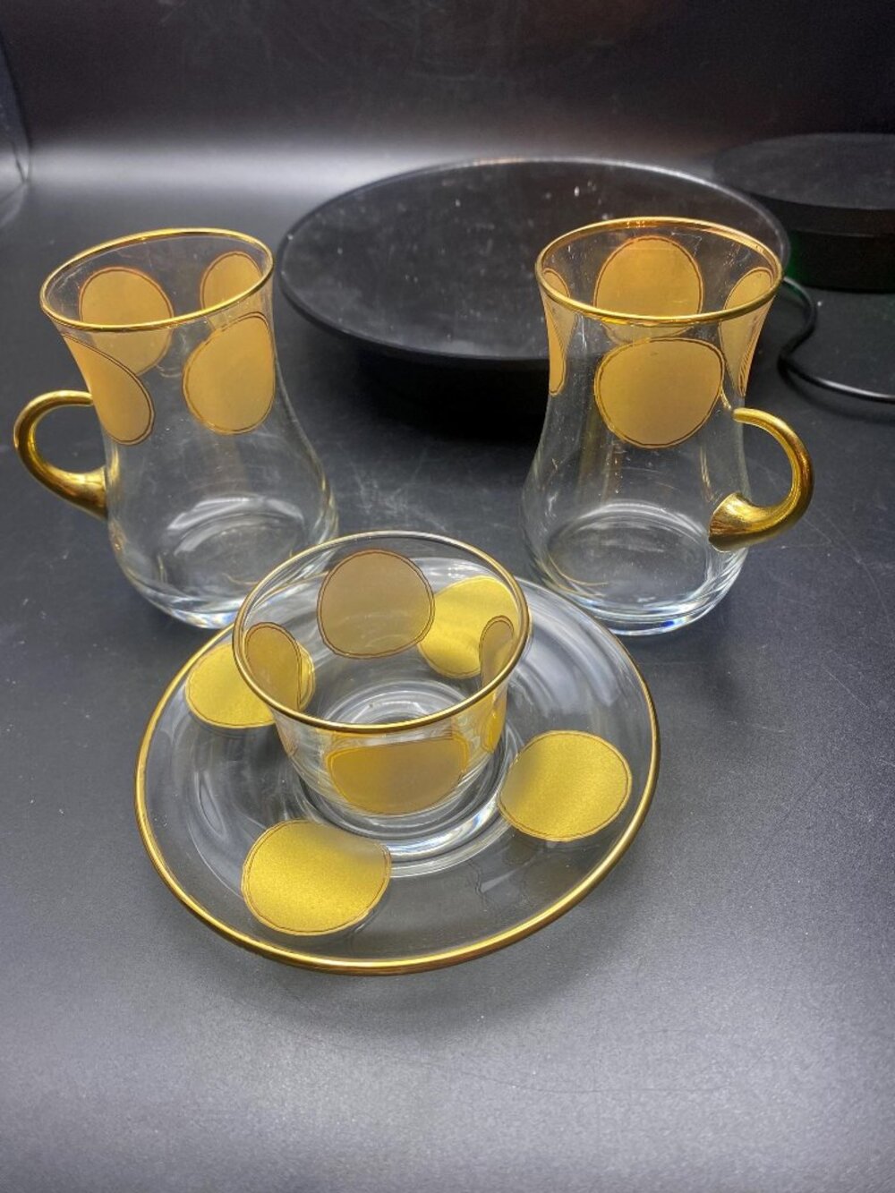 Turkish Tea Set with 22 K Gold Accents